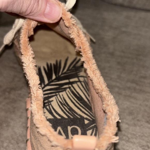 6 1/2 women Dolce Vita DV Peach Canvas platform casual lace up shoes espadrille - Picture 6 of 8